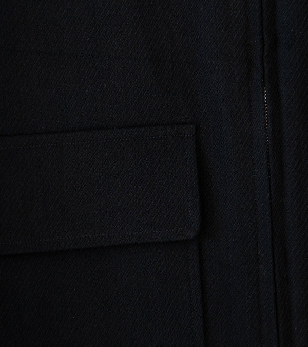 Evan Kinori 'Zip Jacket Two' (Black Cotton Kersey)