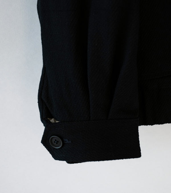Evan Kinori 'Zip Jacket Two' (Black Cotton Kersey)