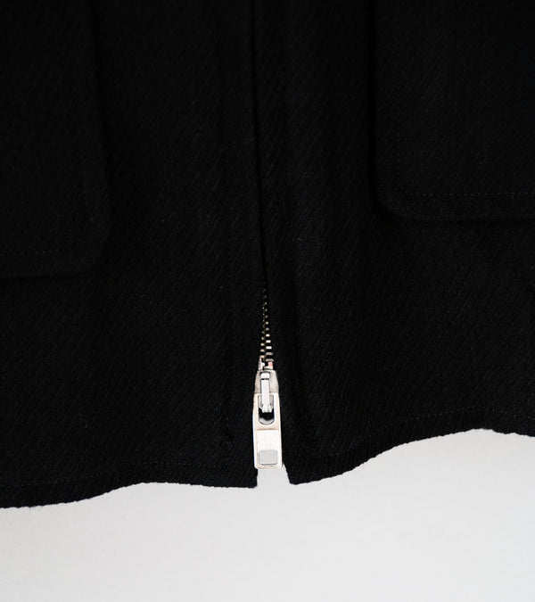 Evan Kinori 'Zip Jacket Two' (Black Cotton Kersey)