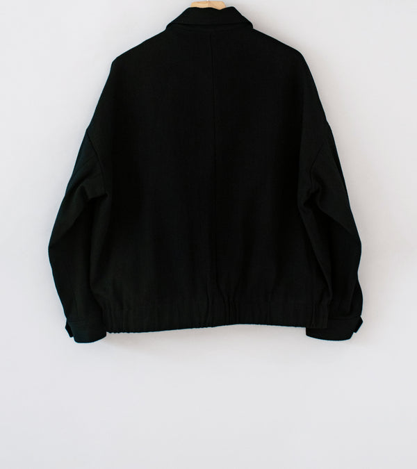 Evan Kinori 'Zip Jacket Two' (Black Cotton Kersey)
