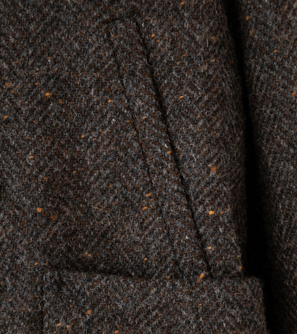 Evan Kinori 'Peacoat' (Brown Charcoal Wool Herringbone)