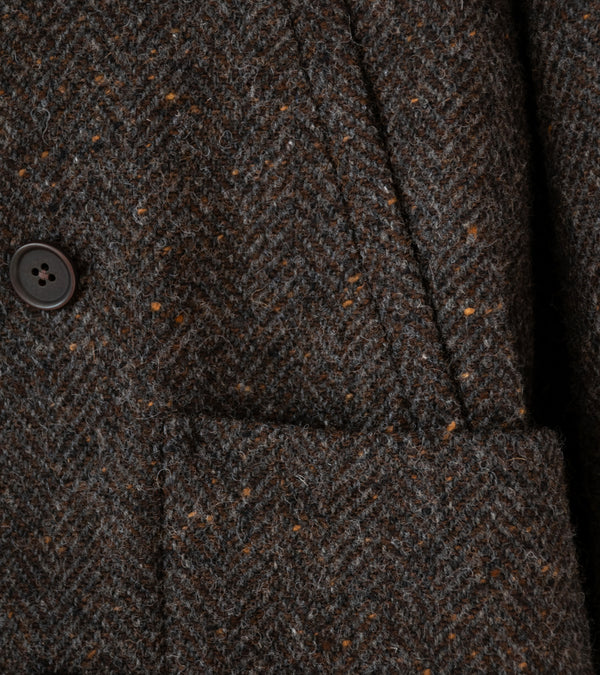 Evan Kinori 'Peacoat' (Brown Charcoal Wool Herringbone)