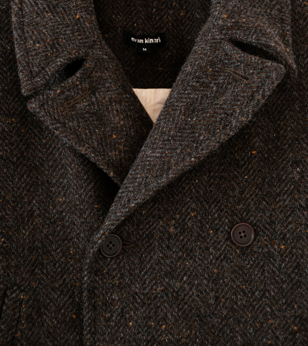 Evan Kinori 'Peacoat' (Brown Charcoal Wool Herringbone)