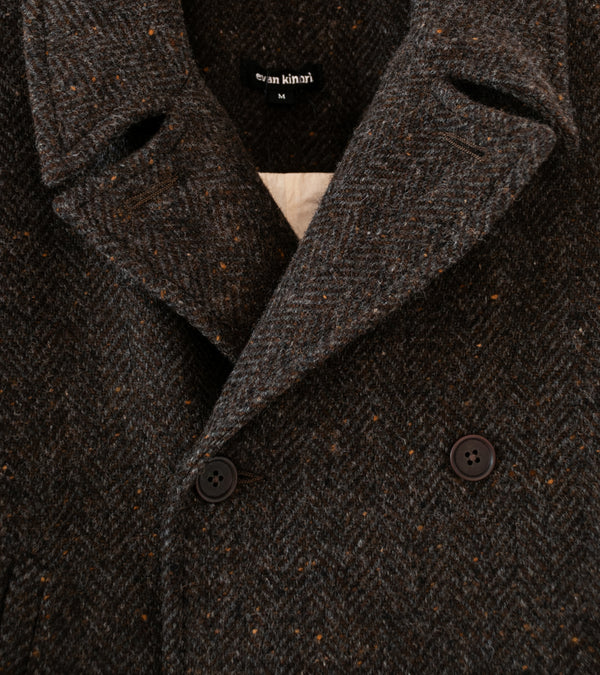 Evan Kinori 'Peacoat' (Brown Charcoal Wool Herringbone)