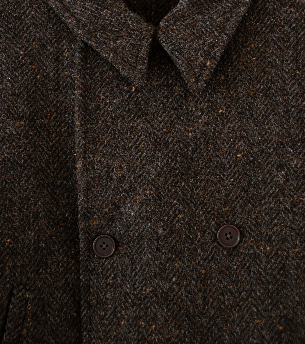 Evan Kinori 'Peacoat' (Brown Charcoal Wool Herringbone)