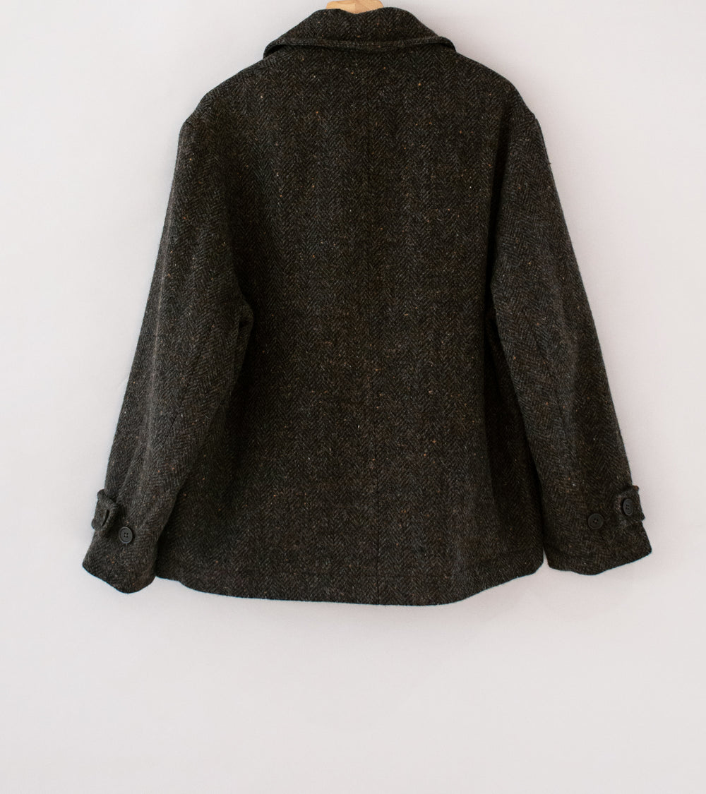 Evan Kinori 'Peacoat' (Brown Charcoal Wool Herringbone)