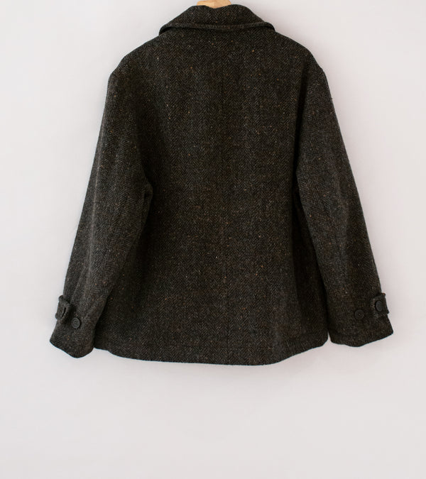 Evan Kinori 'Peacoat' (Brown Charcoal Wool Herringbone)