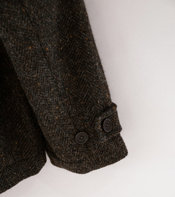Evan Kinori 'Peacoat' (Brown Charcoal Wool Herringbone)