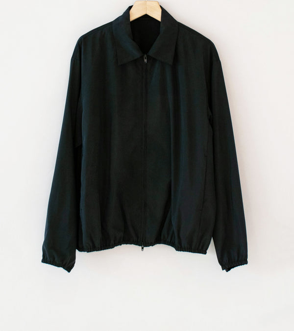 Stein 'Silk Nylon Collared Zip Jacket' (Black)