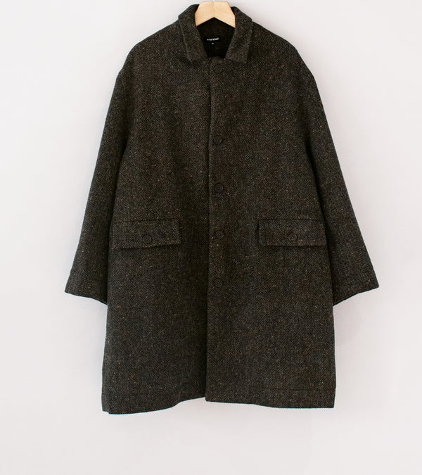 Evan Kinori 'Big Coat' (Brown Charcoal Wool Herringbone)