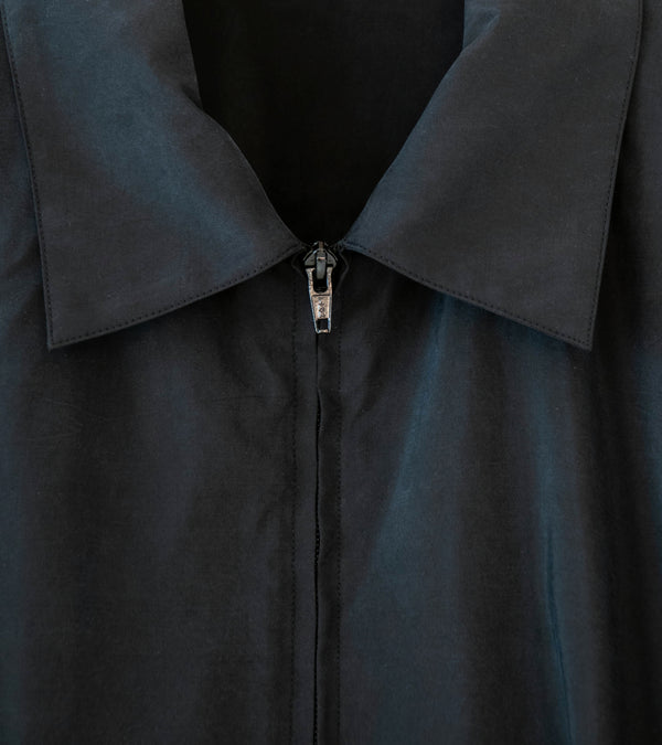 Stein 'Silk Nylon Collared Zip Jacket' (Black)