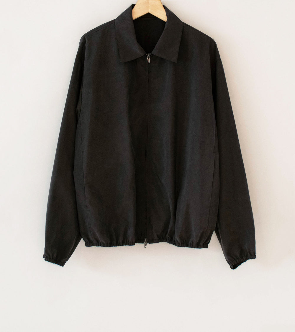 Stein 'Silk Nylon Collared Zip Jacket' (Charcoal Brown)