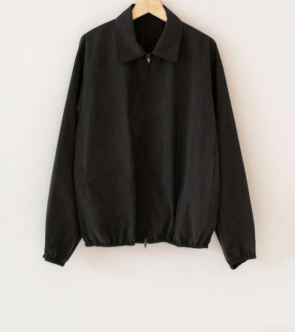 Stein 'Silk Nylon Collared Zip Jacket' (Charcoal Brown)
