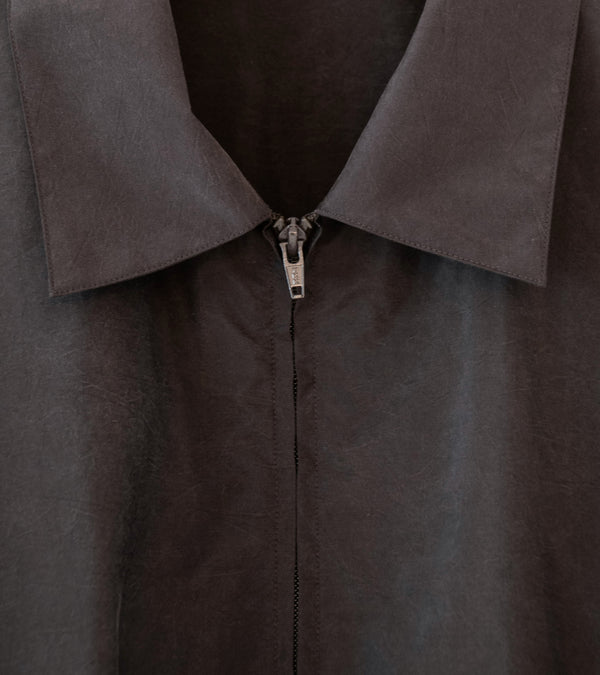 Stein 'Silk Nylon Collared Zip Jacket' (Charcoal Brown)