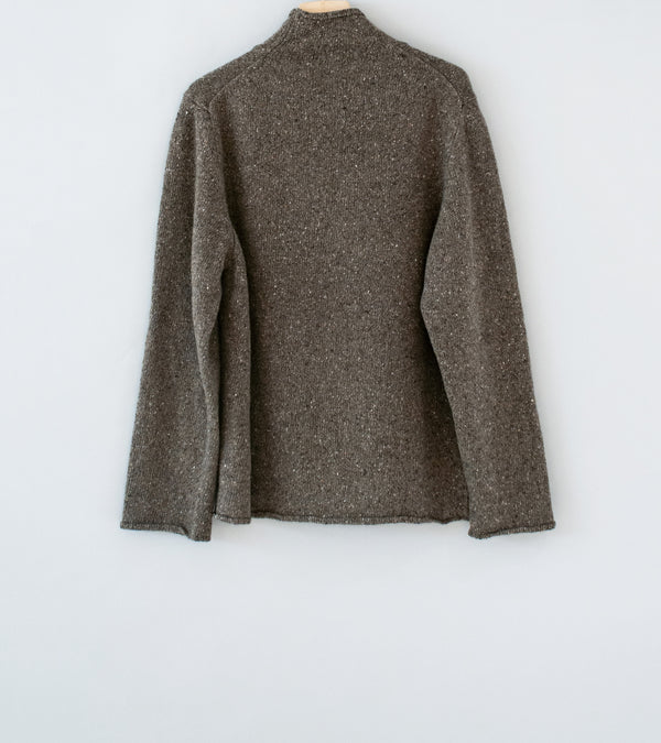 Evan Kinori 'Rollneck Sweater' (Light Brown Cashmere Wool Tweed)
