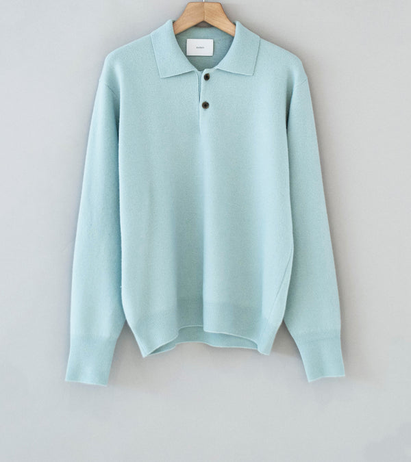 Stein 'Extra Fine Wool Knit Polo LS' (Blue)