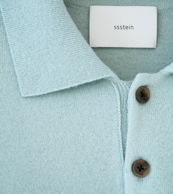 Stein 'Extra Fine Wool Knit Polo LS' (Blue)