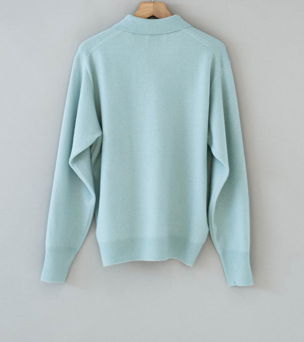 Stein 'Extra Fine Wool Knit Polo LS' (Blue)