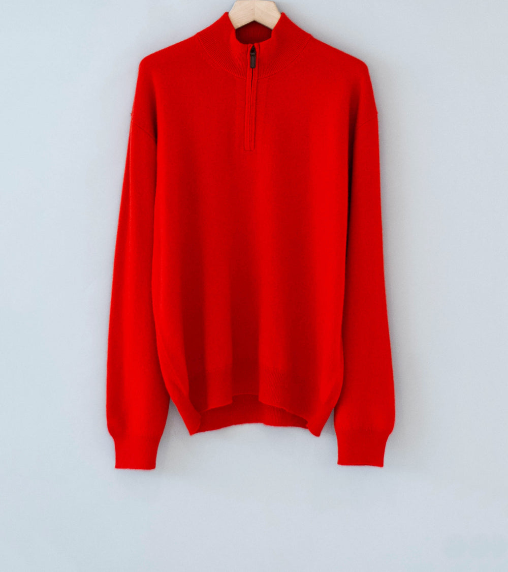 Stein 'Pure Cashmere Knit Half Zip LS' (Red)