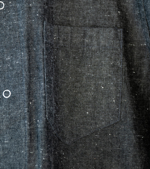 James Coward 'Workshop Shirt' (Grey Brown Cotton Linen Chambray)