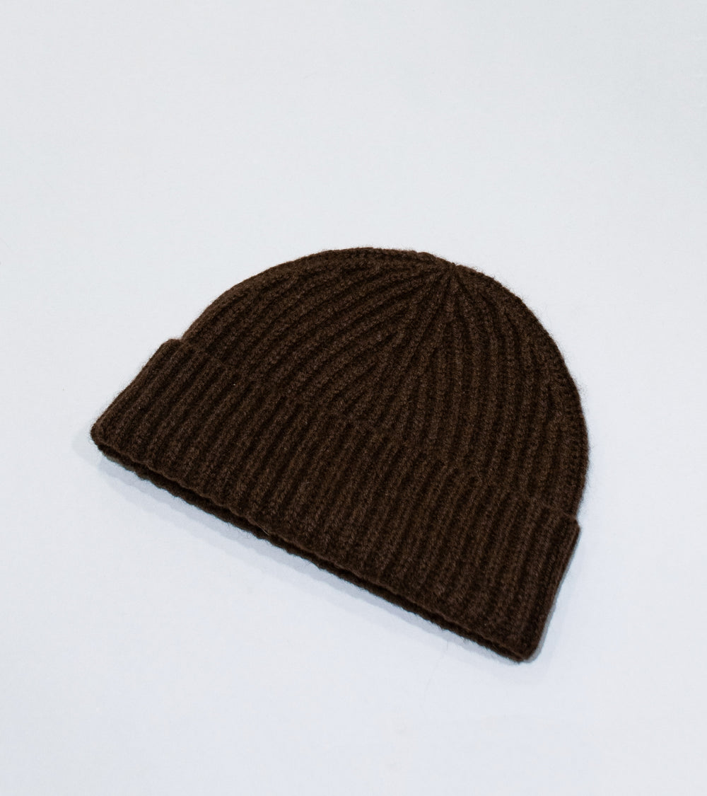 Evan Kinori 'Knit Hat' (Dark Brown Undyed Yak Wool)