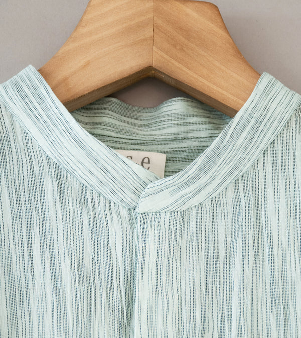 Seya 'Hand Stitch Kurta Shirt' (Foggy Mint Omi Ikat Crepe)