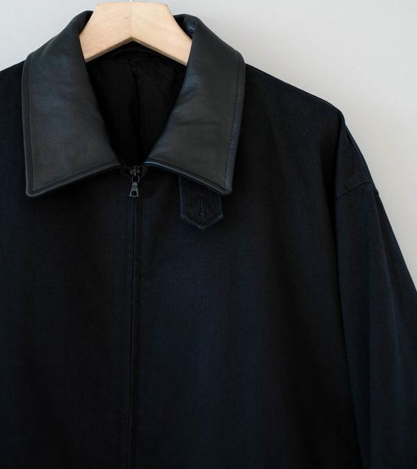 Stein 'Sulfur Dyed Brushed Chino Zip Jacket' (Black) – C'H'C'M'