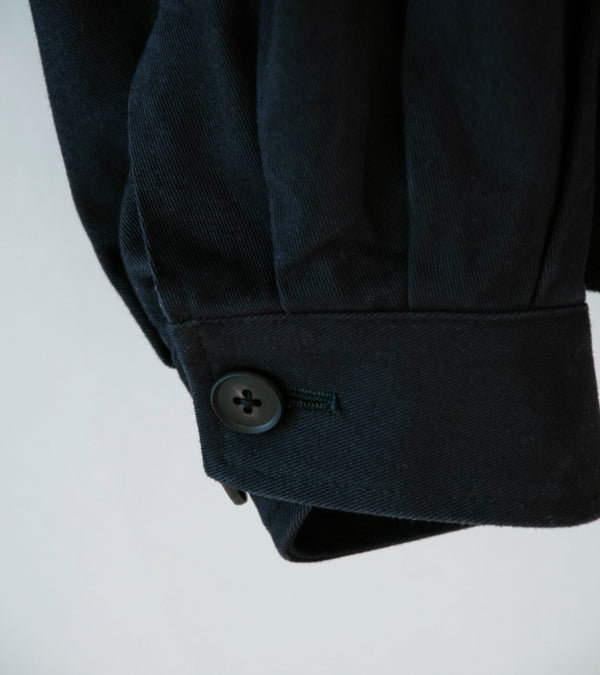 Stein 'Sulfur Dyed Brushed Chino Zip Jacket' (Black)