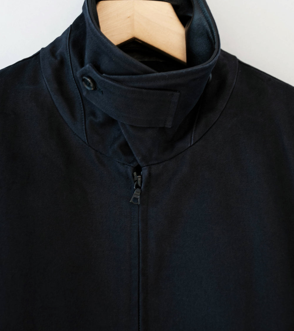 Stein 'Sulfur Dyed Brushed Chino Zip Jacket' (Black)