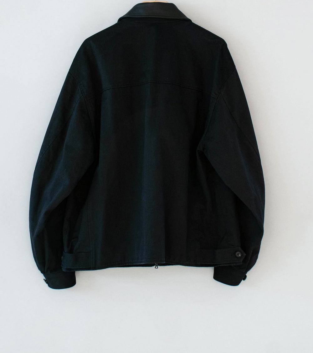 Stein 'Sulfur Dyed Brushed Chino Zip Jacket' (Black)