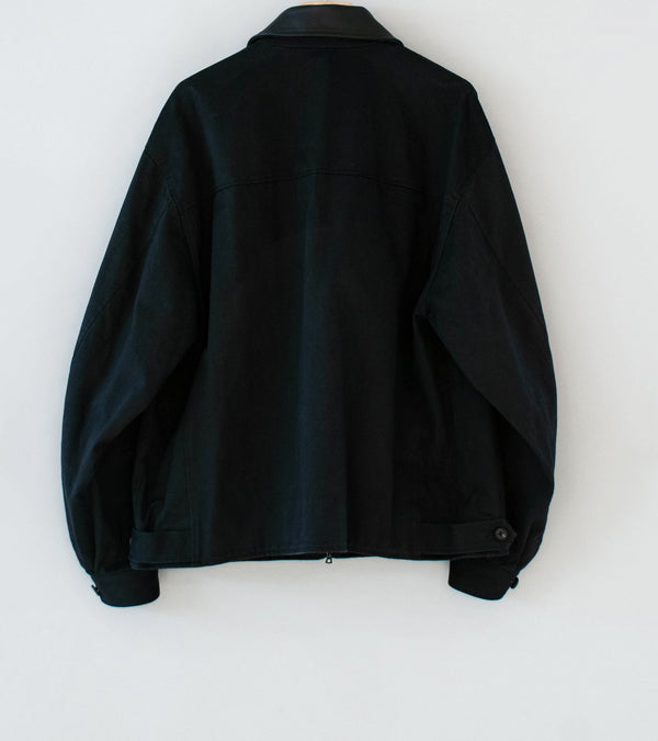 Stein 'Sulfur Dyed Brushed Chino Zip Jacket' (Black)