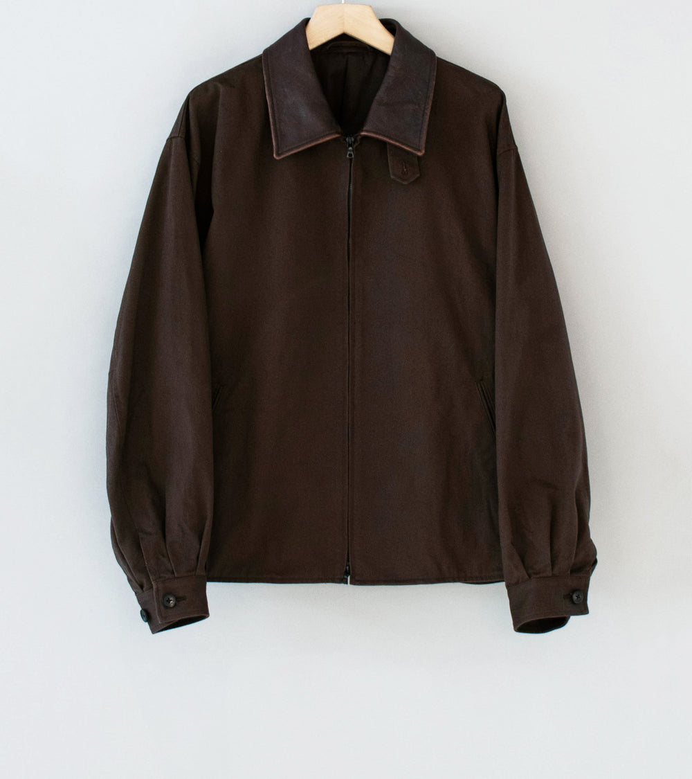 Stein 'Sulfur Dyed Brushed Chino Zip Jacket' (Brown)