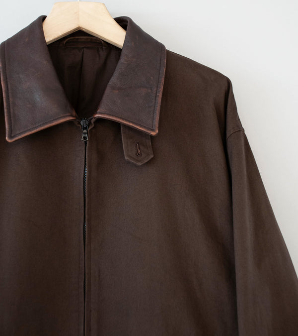 Stein 'Sulfur Dyed Brushed Chino Zip Jacket' (Brown)