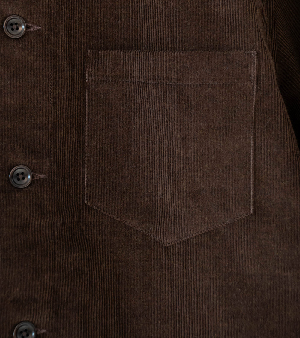 James Coward 'Travail Shirt' (Brown Yarn Dyed Cotton Corduroy)
