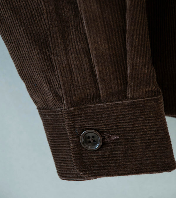 James Coward 'Travail Shirt' (Brown Yarn Dyed Cotton Corduroy)