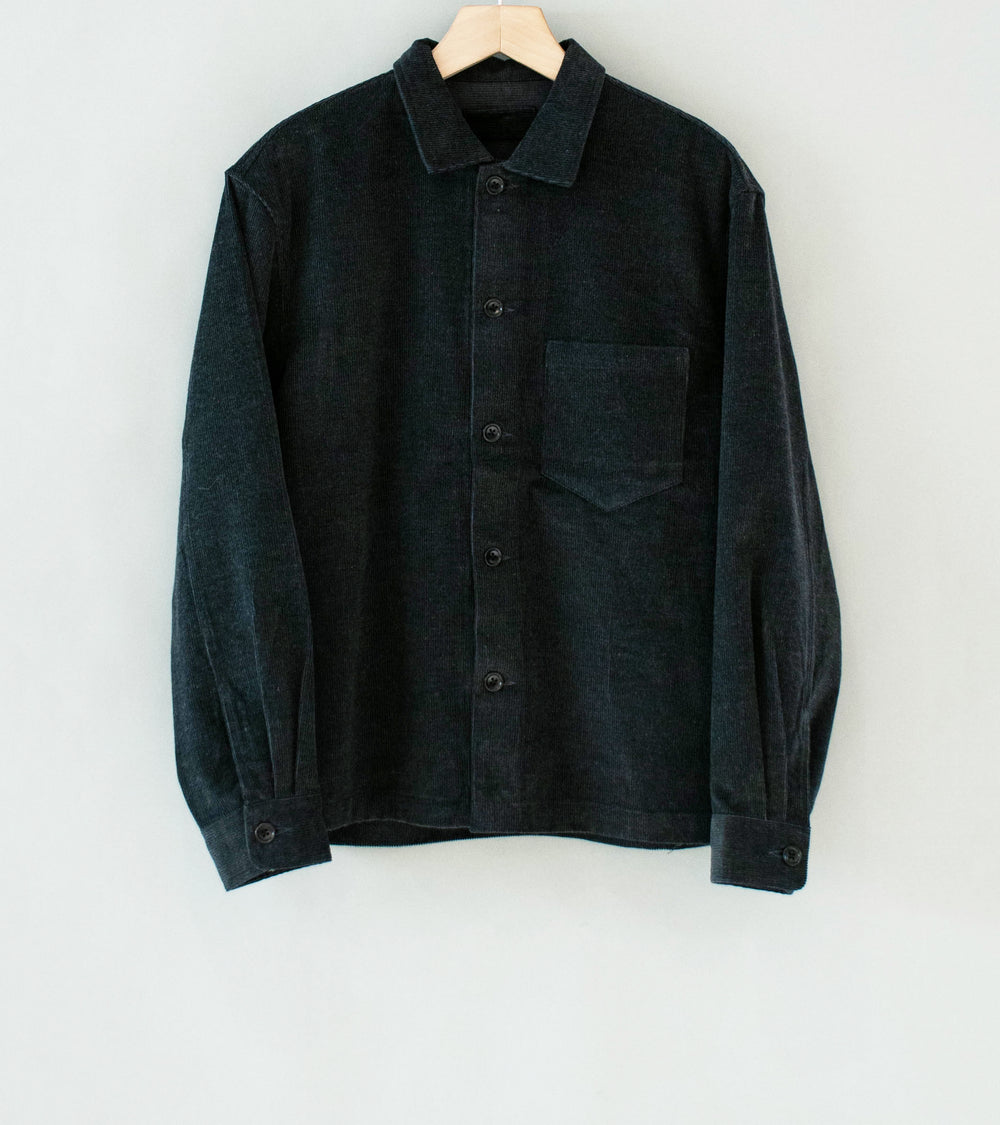 James Coward 'Travail Shirt' (Charcoal Yarn Dyed Cotton Corduroy)
