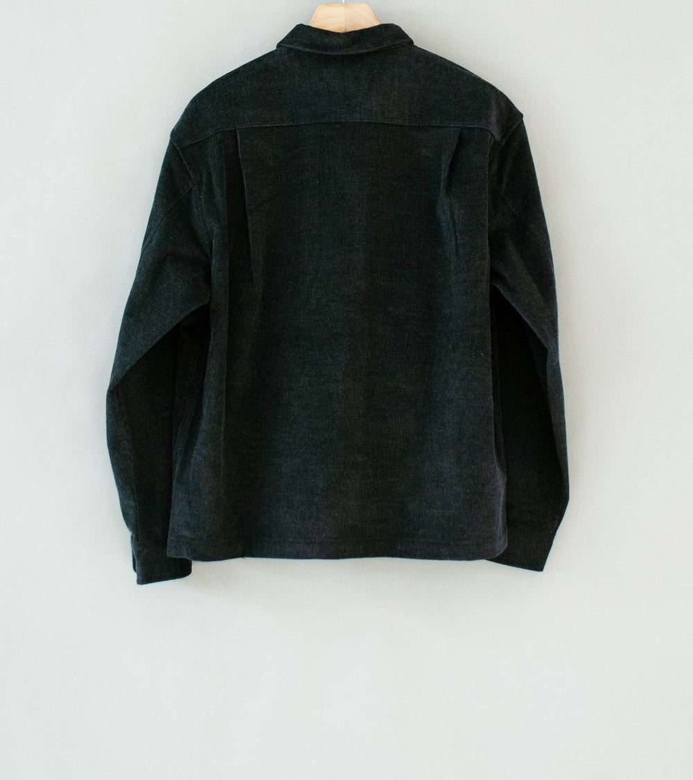James Coward 'Travail Shirt' (Charcoal Yarn Dyed Cotton Corduroy)
