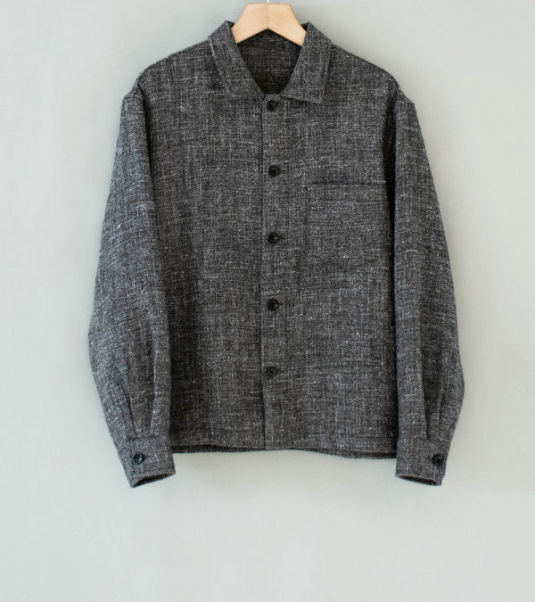 James Coward 'Travail Shirt' (Grey Shetland Wool Linen Twill)