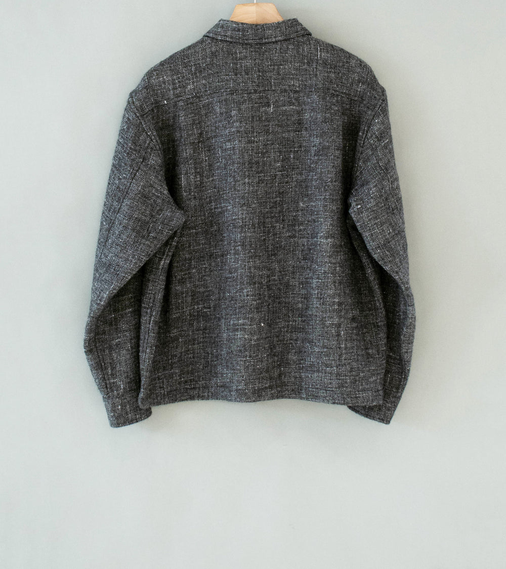 James Coward 'Travail Shirt' (Grey Shetland Wool Linen Twill)