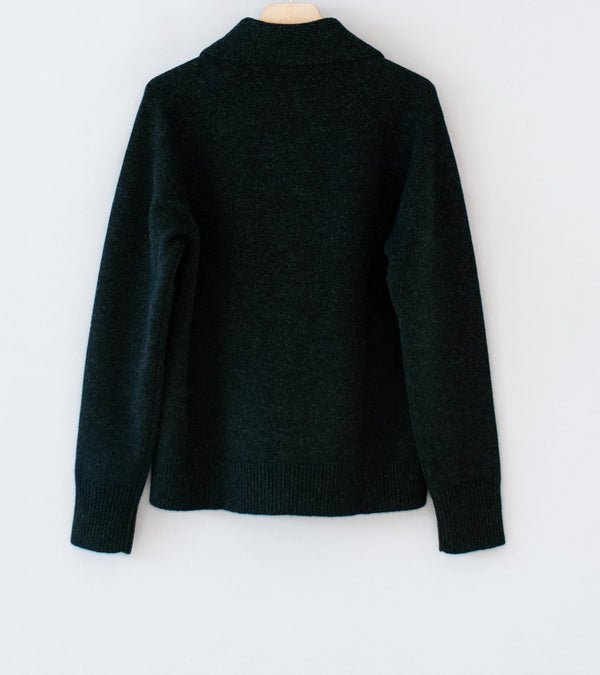 Margaret Howell 'Zip Collar Cardigan' (Asphalt Irregular Spun Wool)