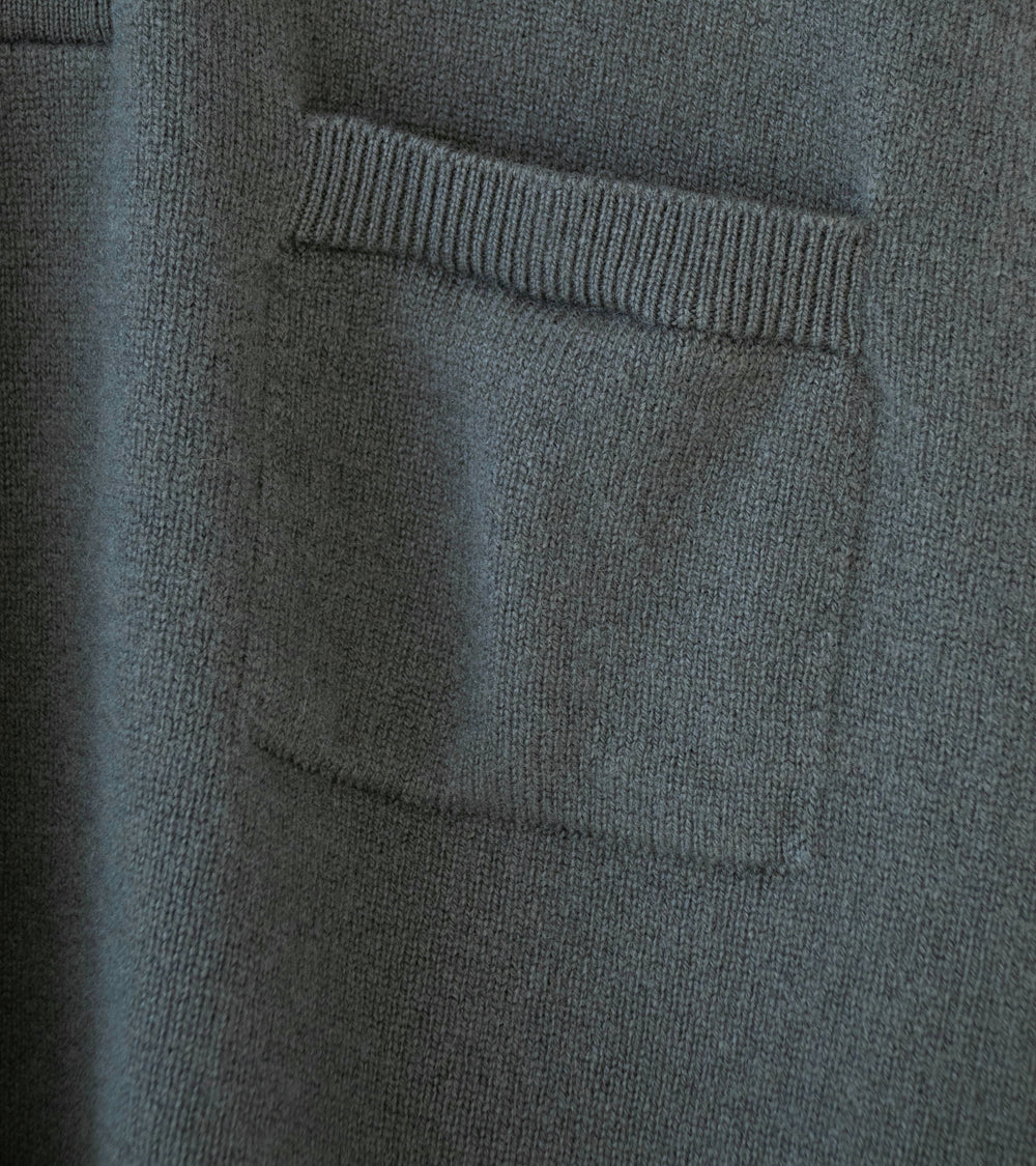 Margaret Howell 'Seamless Pocket Polo Shirt' (Graphite Cashmere Merino)