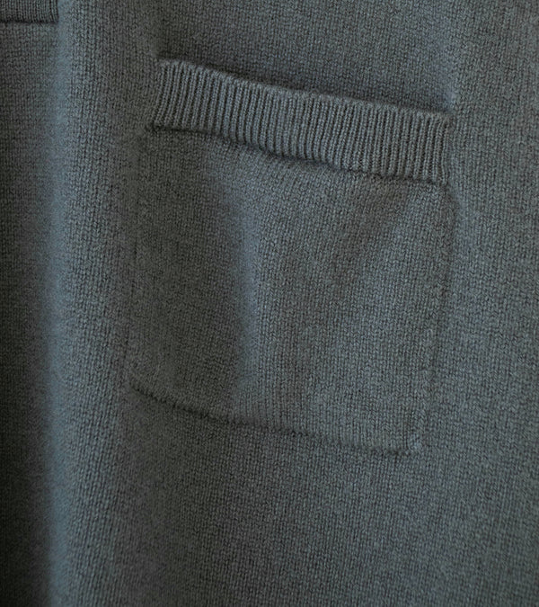 Margaret Howell 'Seamless Pocket Polo Shirt' (Graphite Cashmere Merino)