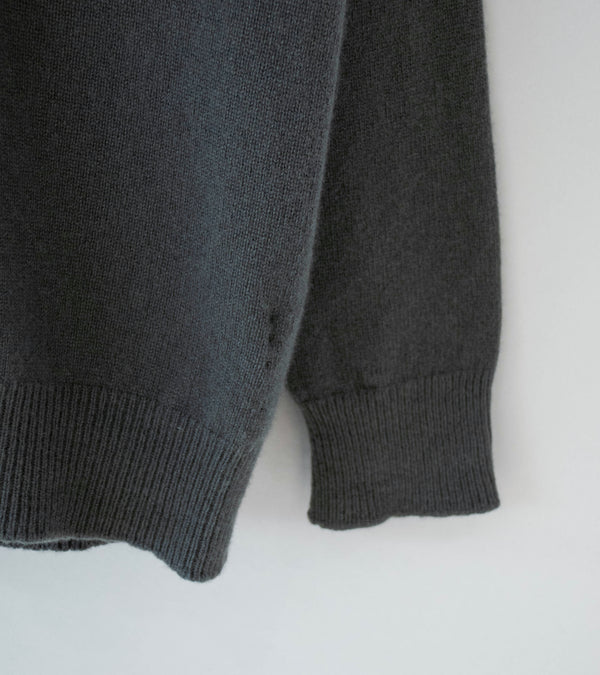 Margaret Howell 'Seamless Pocket Polo Shirt' (Graphite Cashmere Merino)