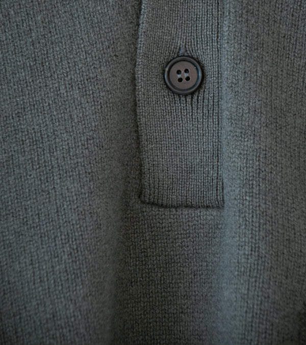 Margaret Howell 'Seamless Pocket Polo Shirt' (Graphite Cashmere Merino)
