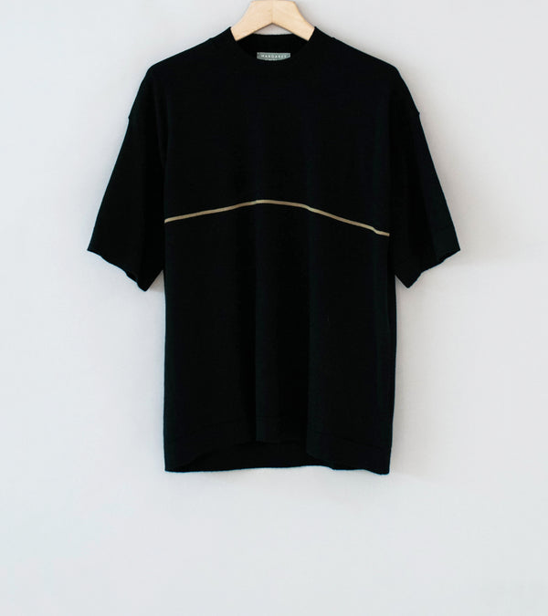 Margaret Howell 'Fine Stripe T-Shirt' (Black Fine Cotton Merino)
