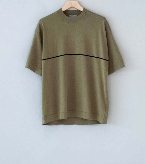 Margaret Howell 'Fine Stripe T-Shirt' (Lichen Fine Cotton Merino)