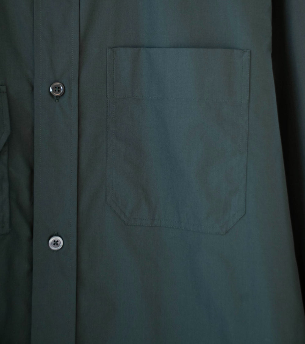 Margaret Howell 'Odd Pocket Shirt' (Dark Teal Double Twist Cotton Poplin)