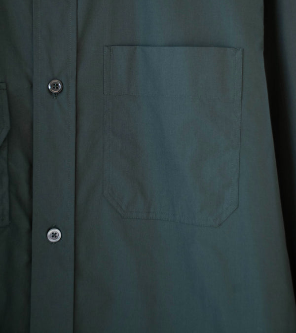 Margaret Howell 'Odd Pocket Shirt' (Dark Teal Double Twist Cotton Poplin)