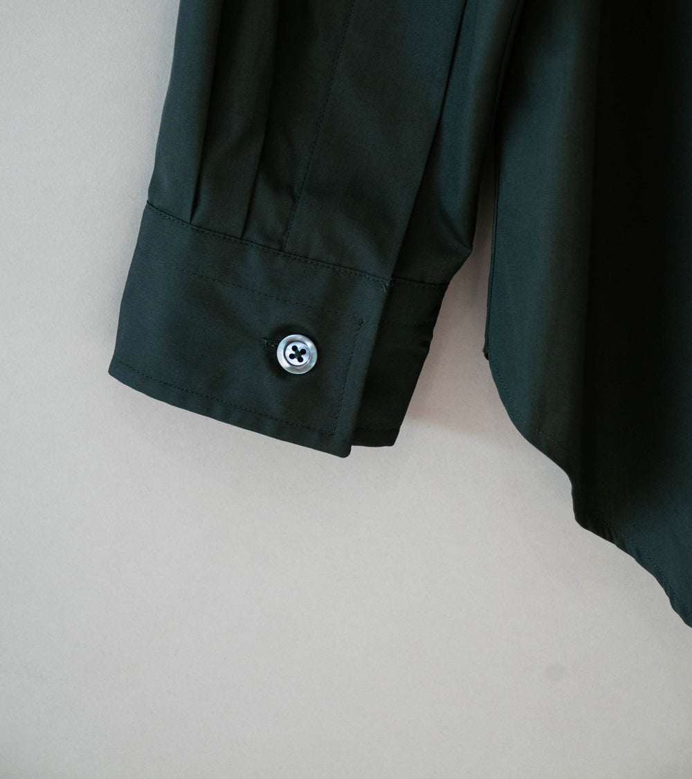 Margaret Howell 'Odd Pocket Shirt' (Dark Teal Double Twist Cotton Poplin)