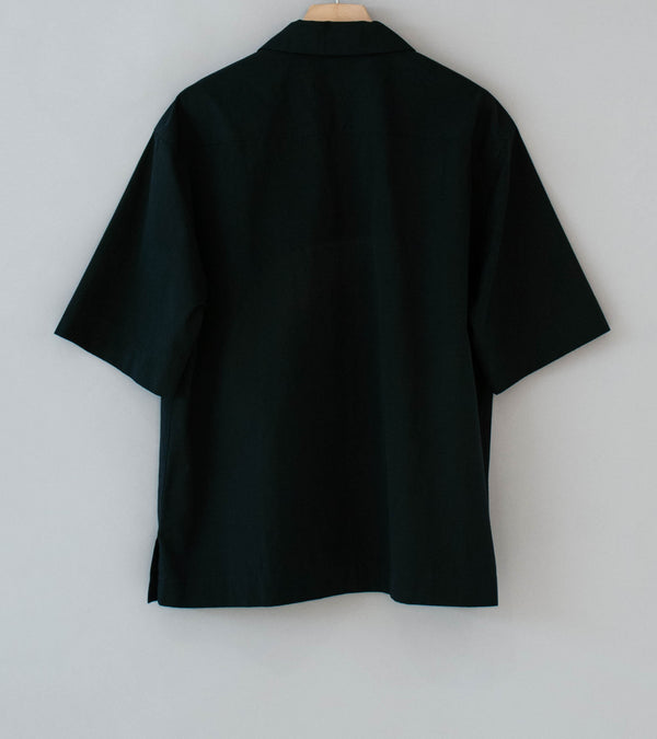 Margaret Howell 'Revere Collar Shirt' (Black Cotton Blend)